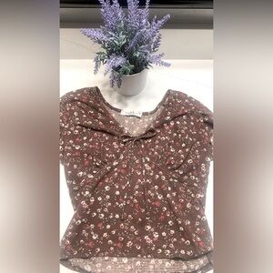 Brown floral top